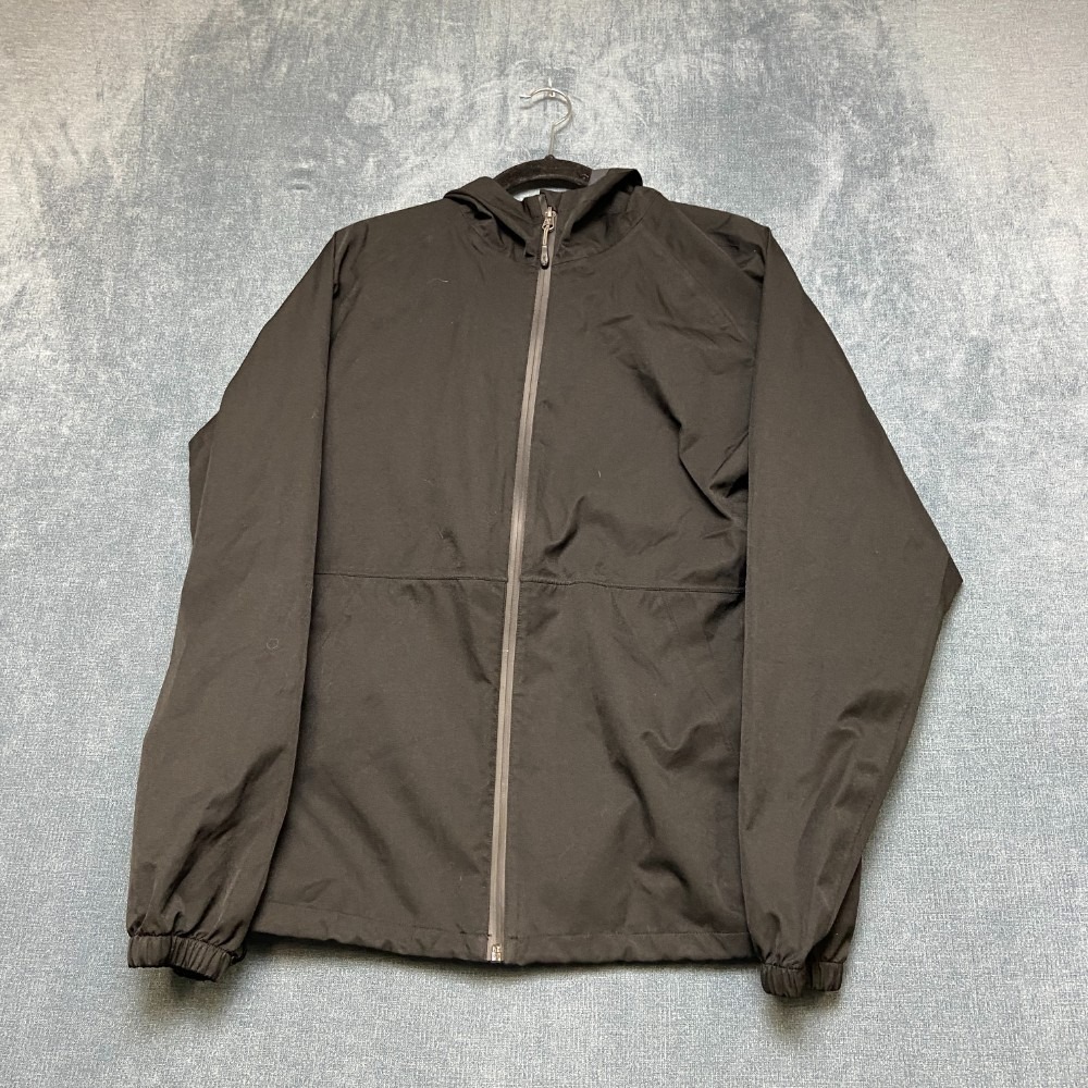 32 Degrees Cool Windbreaker Jacket Unisex M/L Black Lined Hooded Full Zip
